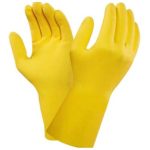 GUANTE DE LATEX AMARILLO 1 PAR TALLA L