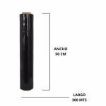 FILM STRECH NEGRO 50 cms x 20 Mic. ROLLO DE 2.5 KILOS